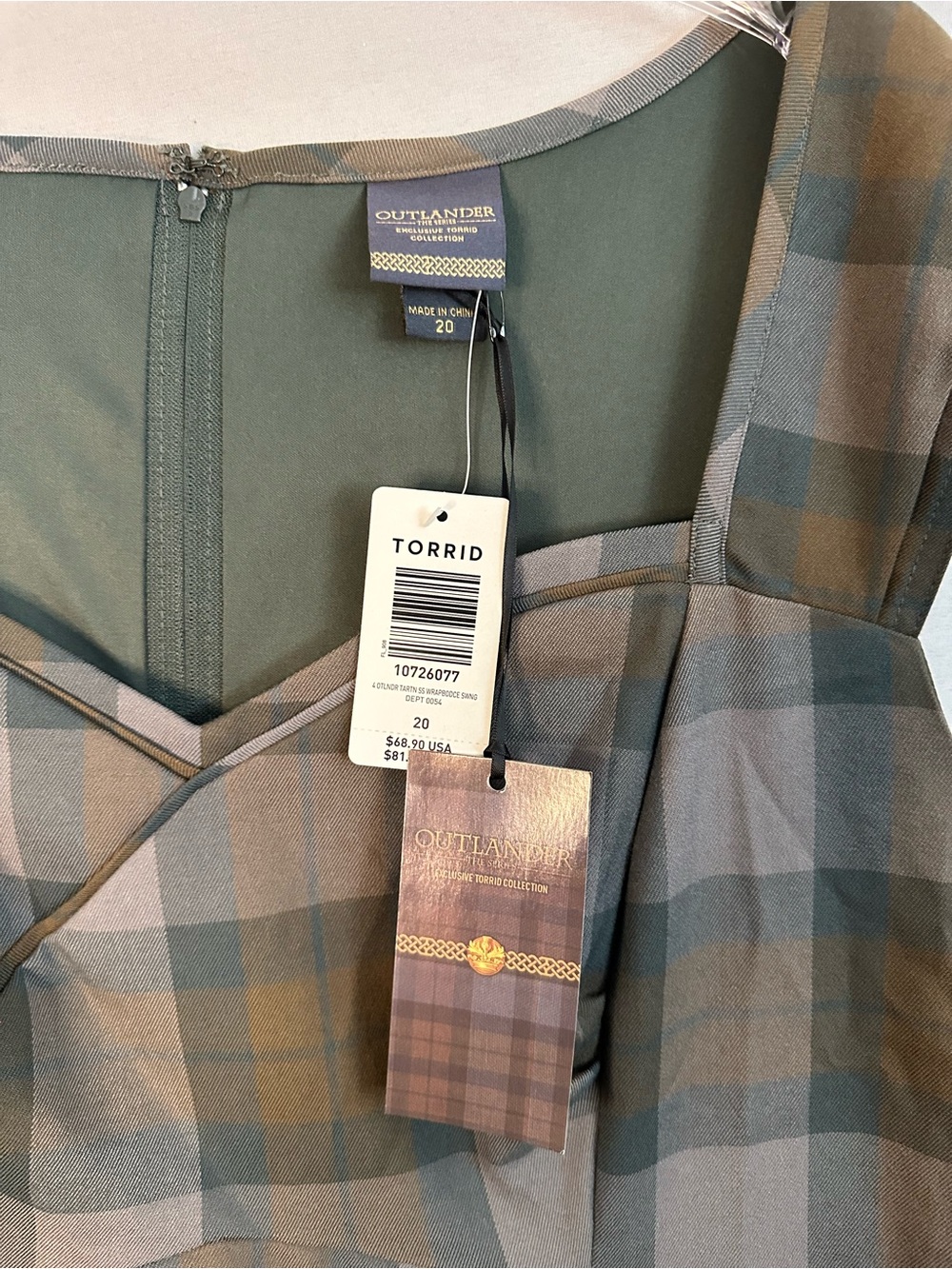 Torrid Outlander Tartan Plaid Wrap Bodice Swing Dress Size 20 - Picture 2 of 4